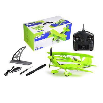 ConGamefun XK A310 Beech D17S RC Airplane, 2.4G 4CH EPP Remote Control Fixed-Wing Aircraft Model with a 6-axis gyro, 400mm-Wingspan 3D/6G Realistic Bi-Wing Plane for Beginners (RTF/Green)