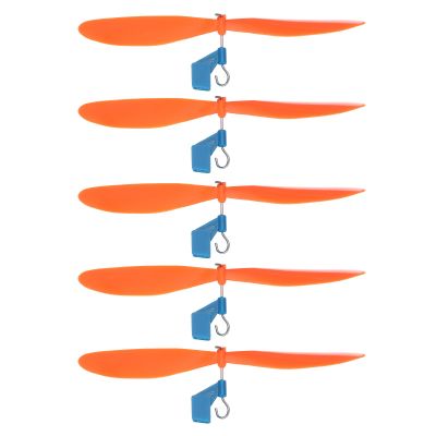 MECCANIXITY Plastic Propeller, Propeller Props Blade Helicopter Kit 5" Fold Resistant for STEM Activities Powered Airplanes DIY Science(Orange, Pack of 5)