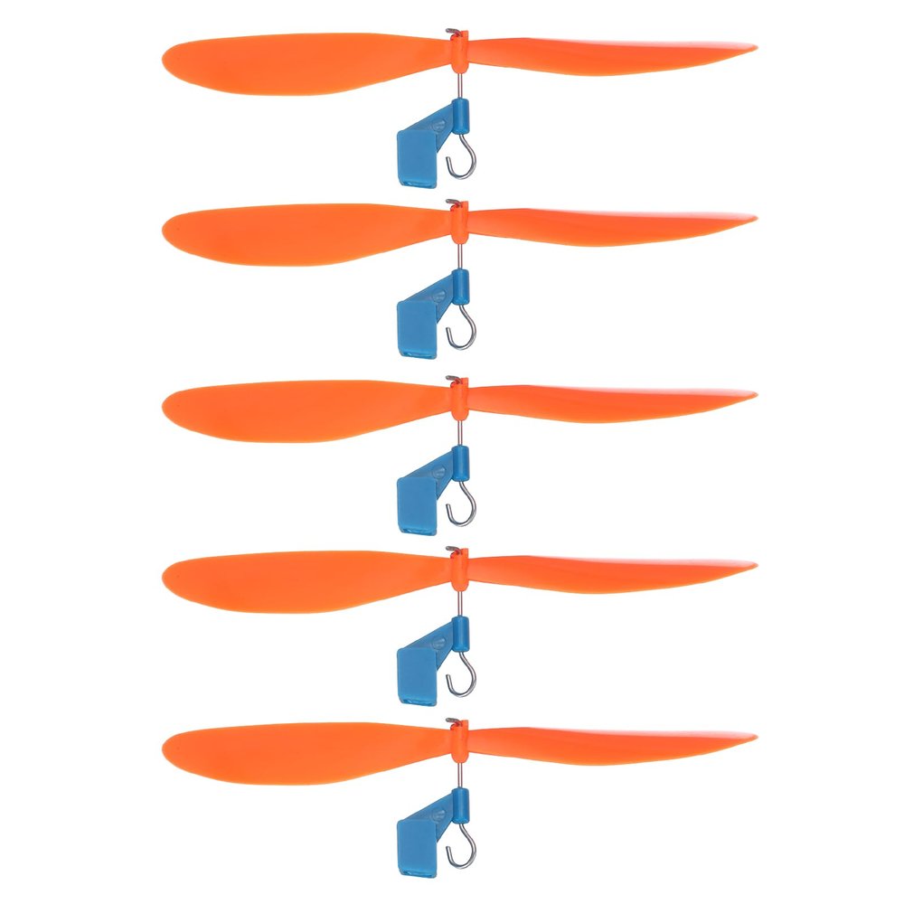 MECCANIXITY Plastic Propeller, Propeller Props Blade Helicopter Kit 5" Fold Resistant for STEM Activities Powered Airplanes DIY Science(Orange, Pack of 5)