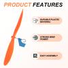 MECCANIXITY Plastic Propeller, Propeller Props Blade Helicopter Kit 5" Fold Resistant for STEM Activities Powered Airplanes DIY Science(Orange, Pack of 5) view 3