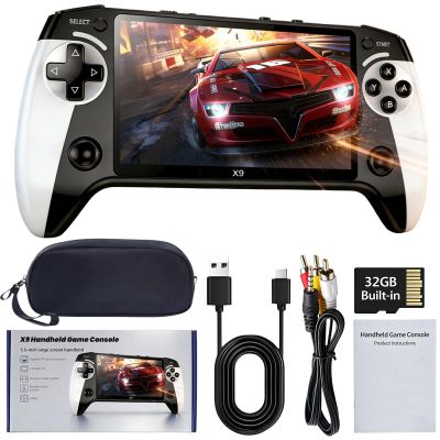 2026 New X9 Handheld Game Console, 20000+ Games Portable Retro Handheld Game Console with 5.5-Inch Hd IPS Screen, Retro Gaming Console, Bluetooth Controller, Play Games Anytime, Anywhere (32G)