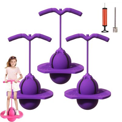 Balance Jumping Ball, Crazy Jumper Jump Ball for Kids & Adults -Balance Board with Handle, Indoor & Outdoor Fun, Perfect for Balance, Coordination, And Fitness (3*Purple)