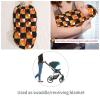 Muishi Checkered with Orange Flames Newborn Swaddle Blankets Hat Sets Soft Baby Receiving Blanket Swaddle Sack for Baby Shower Infant Boy Girl Gift view 4