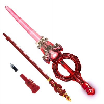 Fire Spin Sword Double-Edged Lightsaber with Retractable Blades, 7-Color LED, Sound Effects & 360 Rotation, USB-C Rechargeable Toy for Role Play and Collection
