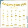 10th Birthday Decorations Girls Boys - 7 Pcs Gold Glitter Awesome Since 2016 Garland Banner Circle Dot Twinkle Star Hanging Streamer for 10 Year Old Double Digit Party (Pre-Strung) view 2
