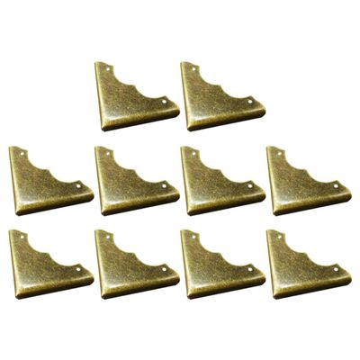 POPETPOP 20Pcs Antique Copper Metal Corner Protectors for Wooden Boxes, Chinese Style Furniture Edge Guards, Safety Bumpers for Case and Jewelry Box Maintenance