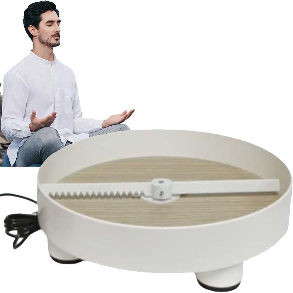 UILMLIO Meditation Sand Table, Automatic Zen Garden, Automatic Sand Table, Electric Desktop Zen Garden, Sands Tray Therapy, Minimalist Plate, 3 Turns/min
