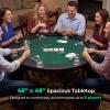 Goplus 48" Poker Table Foldable, 8 Player Round Casino Leisure Texas Holdem Game Table with Metal Legs, 8 Cup Holders, Indoor Folding Card Gaming Table for Blackjack & Club, Family Games (Green) view 2