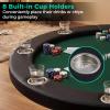 Goplus 48" Poker Table Foldable, 8 Player Round Casino Leisure Texas Holdem Game Table with Metal Legs, 8 Cup Holders, Indoor Folding Card Gaming Table for Blackjack & Club, Family Games (Green) view 4