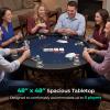 Goplus 48" Poker Table Foldable, 8 Player Round Casino Leisure Texas Holdem Game Table with Metal Legs, 8 Cup Holders, Indoor Folding Card Gaming Table for Blackjack & Club, Family Games (Blue) view 2