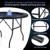 Goplus 48" Poker Table Foldable, 8 Player Round Casino Leisure Texas Holdem Game Table with Metal Legs, 8 Cup Holders, Indoor Folding Card Gaming Table for Blackjack & Club, Family Games (Blue) view 3