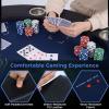 Goplus 48" Poker Table Foldable, 8 Player Round Casino Leisure Texas Holdem Game Table with Metal Legs, 8 Cup Holders, Indoor Folding Card Gaming Table for Blackjack & Club, Family Games (Blue) view 4