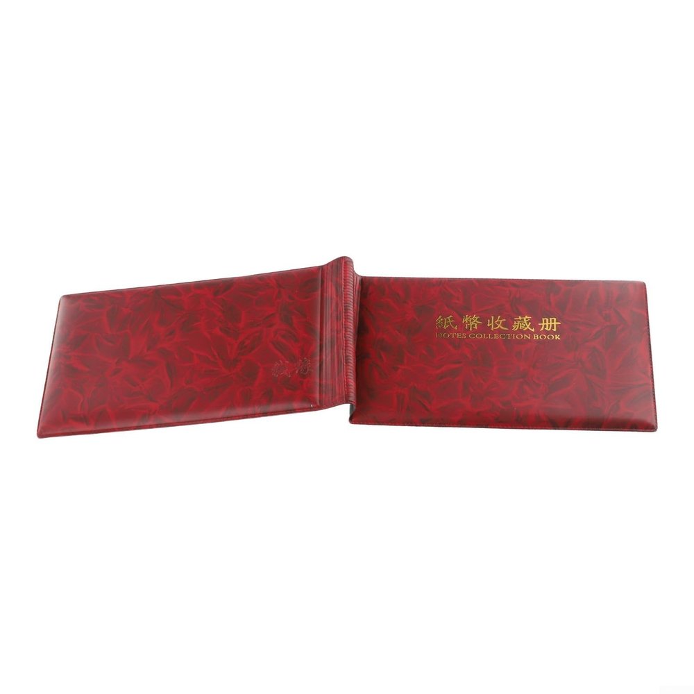 Banknote Collection Album with 20 Pockets for Paper Currency Storage Imitation Leather Cover and Clear PVC for Display and Organization