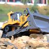 Ailejia Remote Control Bulldozer Toy 1/16 RC Construction Vehicle RC 9 CH 2.4GHz Dozer Front Loader Toy with Light and Metal Shovel for Kids view 3