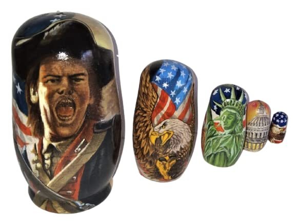 4th July Independence Day Patriotic Nesting Doll Handmade
