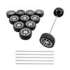 12PCS Toy Wheel RC Car Rubber Tire Wheel with Round Rod Shaft Axles for RC Car Truck Robot Boat Helicopter DIY Model Toy Building Project (2.5x28mm) view 1