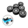 12PCS Toy Wheel RC Car Rubber Tire Wheel with Round Rod Shaft Axles for RC Car Truck Robot Boat Helicopter DIY Model Toy Building Project (2.5x28mm) view 2