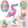 16PCS 3D Printed Dragon Eggs with Articulated Dragon Inside, Mini Crystal Dragon Egg Collectibles Toys, Desktop Decor & Fidget Figures, Easter Basket Stuffers, Christmas & Party Gifts for Kids, Adults view 3