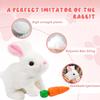 HOTKSOFT Easter Bunny Toy, Rabbit Interactive Hopping Electronic Pet Plush Bunny Toy with Sounds and Movements Animated Walking Wiggle Ears Twitch Nose (Brown+White) view 4
