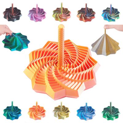 3D Expanded Sensory Fidget Star with Handle,Stress-Relief for Adults,Multi-Color Entertainment Pack for Mesmerizing Fun (Orange-Pink, Small)