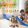 Flexible Race Track Toys for Kids, 15 Ft Flex Tracks Starter Set with Strong Suction Cups - Compatible with Hot Wheels and Diecast 1/64th Cars, Rolls up Portable Race Car Ramp Track (Dark Blue) view 2