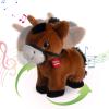 Humor Ted Singing Dancing Horse Stuffed Animal, Music Rocking Ponny Plush Toys Farm Horse Stuffed Animal Interactive Toys for Kids,Holiday Party Decorations,Birthday Gifts for Boys Girls (Dark Brown) view 1