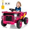 12V Ride on Dump Truck for Kids Ride on Car Toy with Remote Control Toddler Electric Construction Vehicles with Electric Dump Bed, Shovel, LED Lights, Music view 1