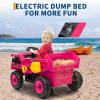 12V Ride on Dump Truck for Kids Ride on Car Toy with Remote Control Toddler Electric Construction Vehicles with Electric Dump Bed, Shovel, LED Lights, Music view 2