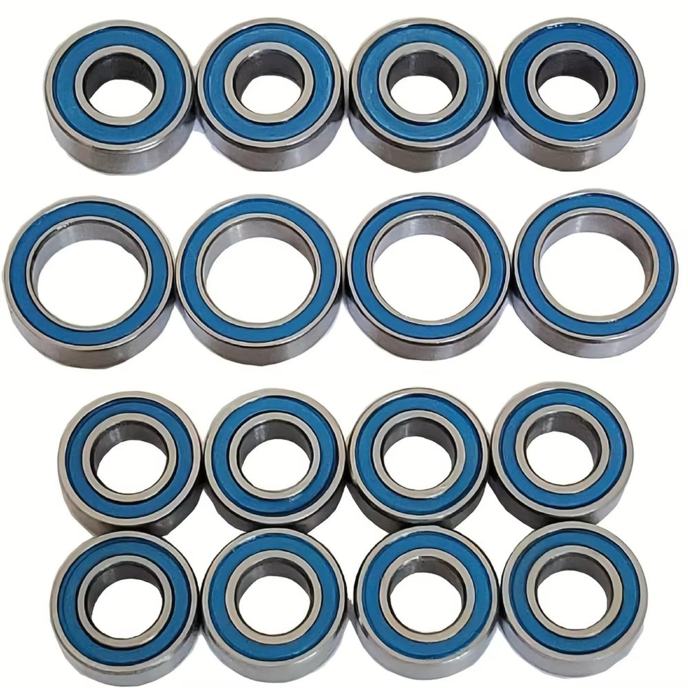 RC Car Parts Compatible with Tamiya for TT-02 for TT02 1/10 RC Car Upgrade Parts Accessories 16pcs Rubber Sealed Ball Bearings Kit