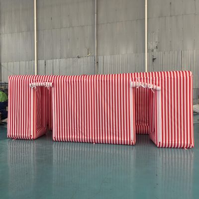 23.6x11.8x6.6ft Fuzzy Candy Canes Inflatable Christmas Maze Haunted Maze with Blower
