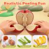 CUTE STONE 70+ PCS Kids Play Kitchen Accessories, Pretend Cooking Toys with Peelable & Cuttable Play Food, Cookware, Tableware & Utensils, Shopping Basket, Tray, Educational Gift for Girls & Boys view 4