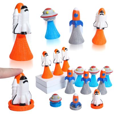 Zaleny Space Jumping Poppers, Rocket Spring Launchers, Kids, Spatial Awareness, Plastic, Space-Themed, 12 Pieces
