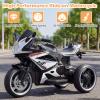 OLAKIDS 6V Kids Motorcycle with Forward & Reverse Switch, Headlight, Wheel Lights, Horn, Music, USB Port, 3-Wheel Ride on Toy for Toddler Aged 3+ (Black) view 3