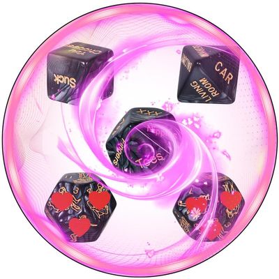 5 Fun Home Party Cubes, Engraved with Exercise Patterns, Can Be Carried and Used at Any Time - Q Black