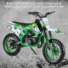 49cc Kids Dirt Bike, 2-Stroke Gas Powered Off Road Motorcycle, Pocket Motorbike with Front Rear Disc Brakes and 10 Inch Anti-Slip and Wear-Resistant Inflatable Off-Road Tires view 3