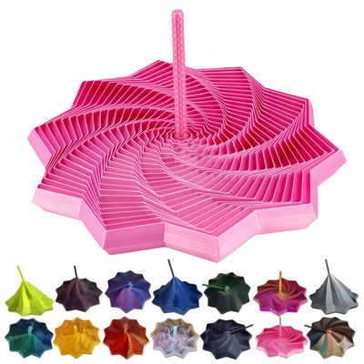 3D Printed Expanded Sensory Fidget Star with Handle, Dual Motion 3D Star Fidget Toy for Adults, Expanding Spiral Desk Fidget Toys for Stress Relief (Pink,4.3Inch)