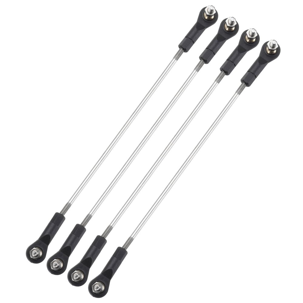 MECCANIXITY 4Pcs Adjustable Turnbuckles Camber Link, 164-174mm Turnbuckle Rod Steering Servo Linkage with M3 Ball Head Rod Ends for RC Car Replace Parts