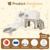 10-in-1 Toddler Slide Playset,Indoor Playground for Kids 1-3 and Toddler Outdoor playset with Golf Set, Basketball Hoop, Climbing Frame, Drawing Board and Steering Wheel, Gray & White view 2