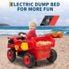 12V Ride on Dump Truck for Kids Ride on Car Toy with Remote Control Toddler Electric Construction Vehicles with Electric Dump Bed, Shovel, LED Lights, Music view 2