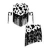 Moily Western Cowgirls Costume for Girls Disco Sleeveless Sequins Tassel Tops Vest with Shorts with Arm Sleeve Set Black 14 Years view 4