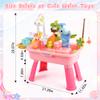Mobelixy Upgraded Toddler Sand Water Table Toy with Electric Water Pump, Kids Sand Water with Faucet/Play Food Accessories/Fishing Toy, Kitchen Play Sink Toys for Girl Boy Age 3+ (Pink) view 3