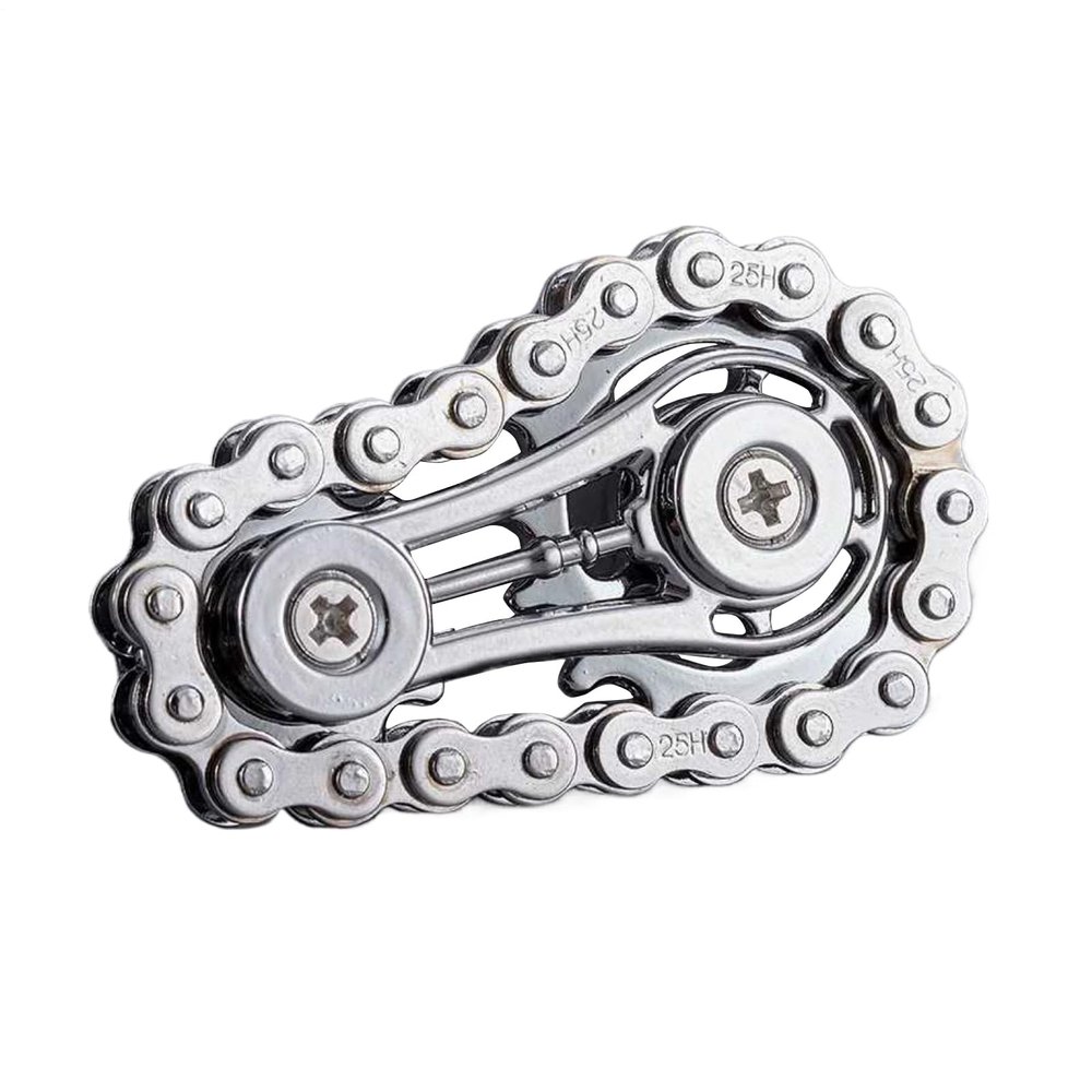 Bike Chain Fidget Toys, Funny Metal Bike Chain Sensory Toy, Novelty Bikes Chains Spinners Fidget Toys for Kids Adults, Stress Relief Finger Bikes Chains Sensory Toy, for Women & Men