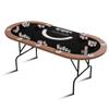 GarveeLife Oval Poker Table with 9 Cup Holders, Casino Leisure Table for 10 Players, Blackjack Gaming Table with Water-Resistant Cushioned Rail view 1