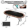 GarveeLife Oval Poker Table with 9 Cup Holders, Casino Leisure Table for 10 Players, Blackjack Gaming Table with Water-Resistant Cushioned Rail view 2