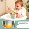 Greentainer 3 Pack Stainless Steel Baby Bowls, Unbreakable Toddler Bowl with Removable Non-Slip Silicone Suction, Double Wall Insulated Kids Metal Bowls for Cereal & Snack, Dishwasher Safe view 4