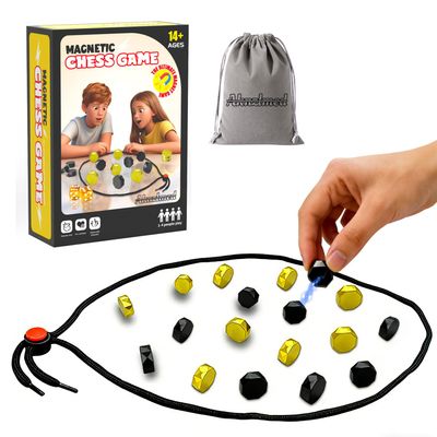 Aknzlmed Magnet Game with Upgraded Adjustable String,Magnetic Chess Game with 20 Stones Puzzle Strategy Multiplayer Magnet Board Games, Desktop Strategy Game for Adults,Family Party,Gift for All Ages