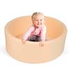 Foam Ball Pit, 36" x 12" Indoor Outdoor Soft Round Ball Pool Playpen Ideal Gift Toy for Kids, Soft Ball Pit (No Balls) - Beige view 1