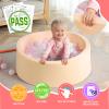 Foam Ball Pit, 36" x 12" Indoor Outdoor Soft Round Ball Pool Playpen Ideal Gift Toy for Kids, Soft Ball Pit (No Balls) - Beige view 3