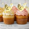 15 PCS Valentine's Day Cake Toppers,Pink Gold My Queen Acrylic Cupcake Toppers,Valentine's Day Side Cake Decorations,Anniversary Wedding Valentine's Day Decorations Party Supplies view 2