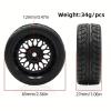 4Pcs RC Car Tires & Wheels - 12mm Hex Hub for WLtoys 144001, 1/10, 1/16 Scale confident(WHITE) view 2
